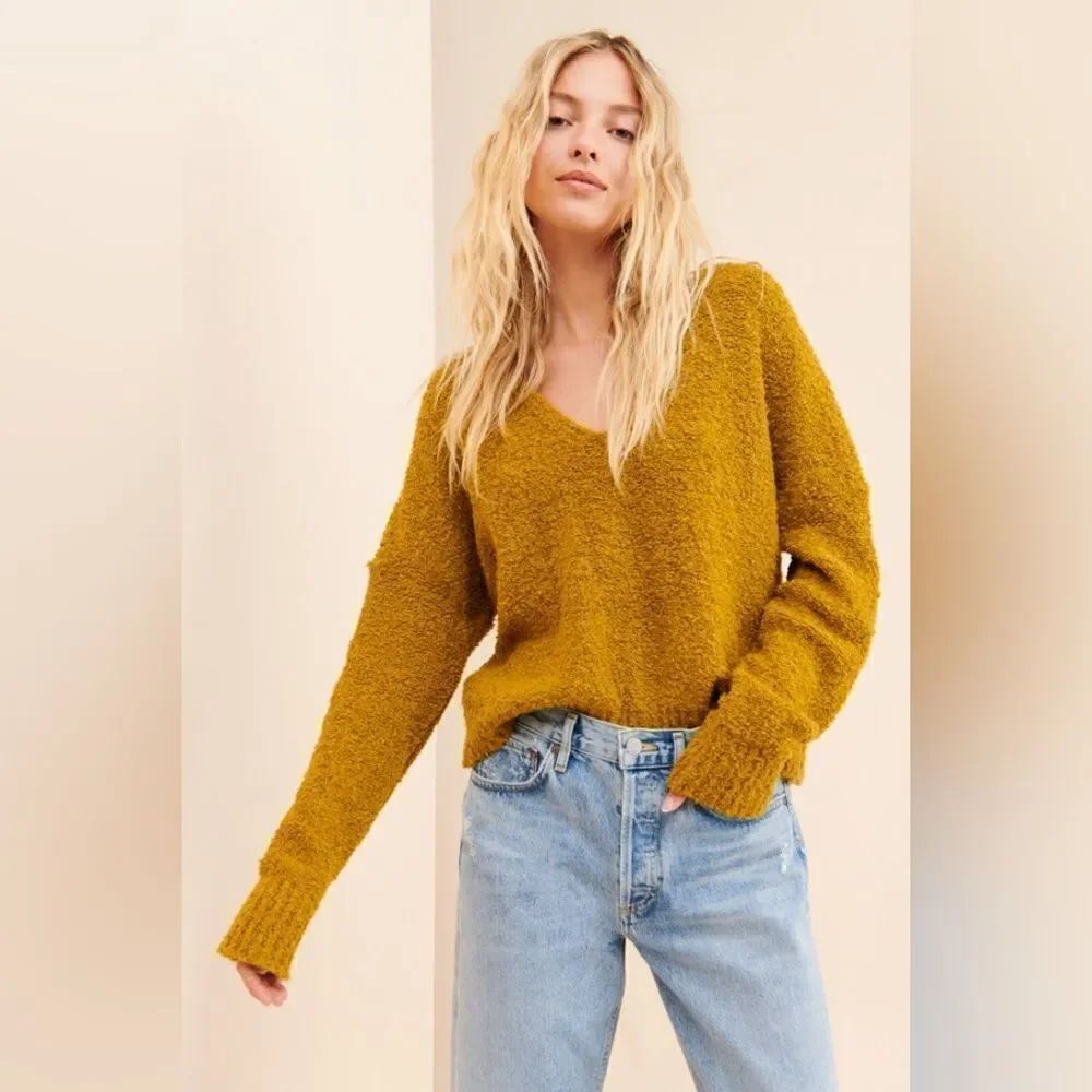 Free People Finders Keepers Oversized Pullover Sweater MOSS NEW